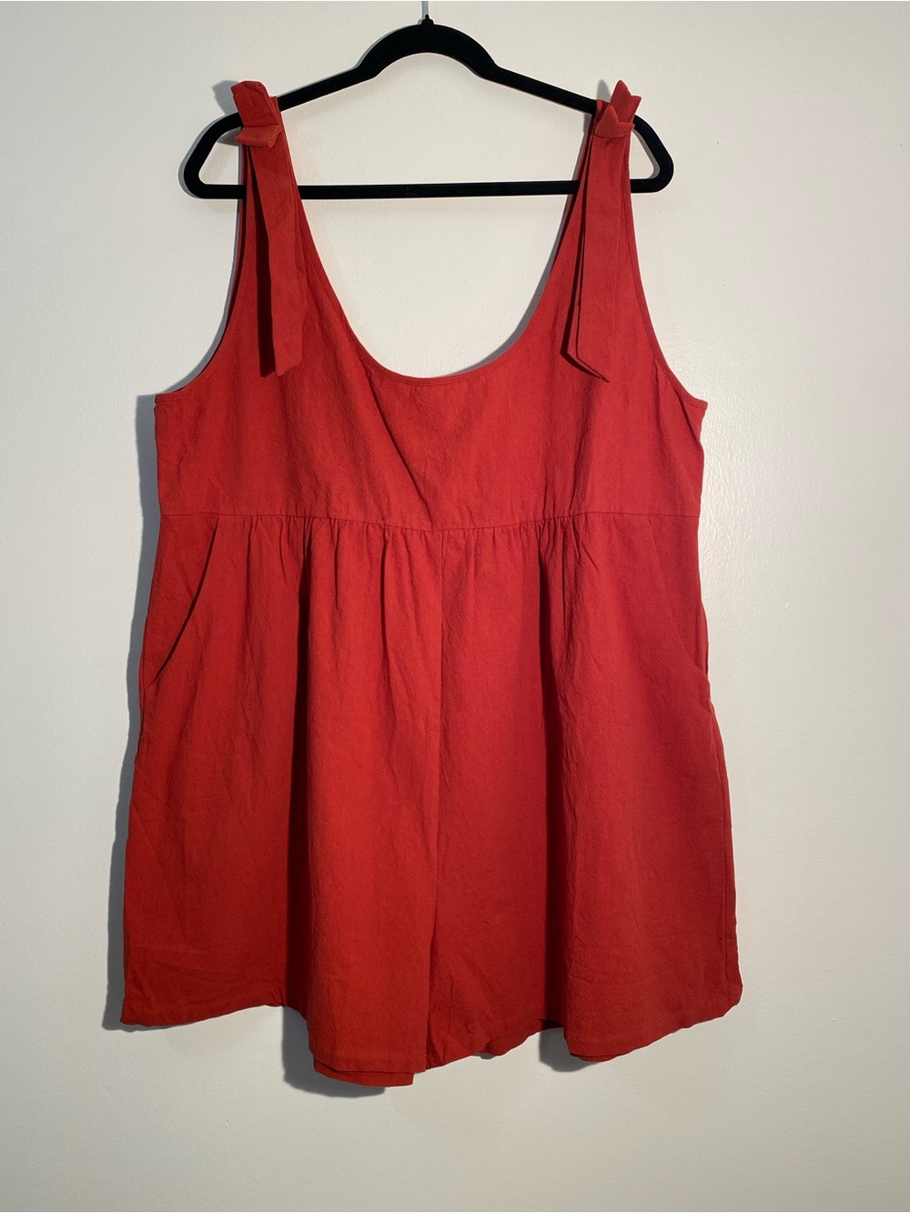 Kate Kasin Tie-Shoulder Red Romper size 2XL
